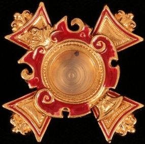 Мощевик для частиц святых мощей малый золочение крест мальтийский эмаль Мощевик для частиц святых мощей малый золочение крест мальтийский эмаль