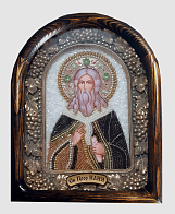 Икона св. пророк Илия бисерная, багет, деревянная рама
