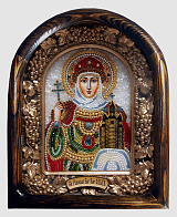 Икона св.равноап.княгиня Ольга, бисерная, багет, деревянная рама