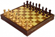 Шахматы классические большие деревянные утяжеленные, самшит, сандал (высота короля 4,00")