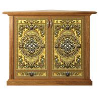 Жертвенник "Маркетри" 0, 9х0, 9 угловой с полкой и дверцей Жертвенник "Маркетри" 0, 9х0, 9 угловой с полкой и дверцей