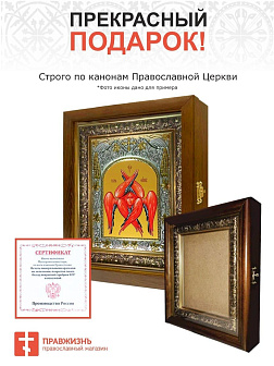 Икона освященная ''Аркадий Вяземский и Новоторжский преподобный'', в деревяном киоте
