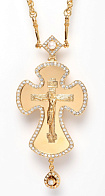 Крест наперсный №120 / золочение / литьевое распятие Крест наперсный №120 / золочение / литьевое распятие
