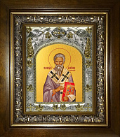 Икона освященная ''Геннадий архиепископ Новгородский , в деревяном киоте
