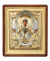 Икона живописная в киоте 40х50 масло, риза № 65, эмаль, киот №1 Знамение