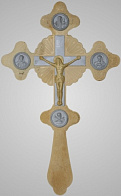 Фигурный напрестольный крест с золочение