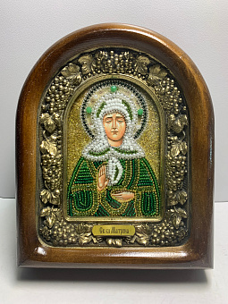 Именная икона Матрона Московская бисер, дерево Именная икона Матрона Московская бисер, дерево