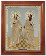 Икона в деревянной рамке 24х30 конгрев Петр Павел