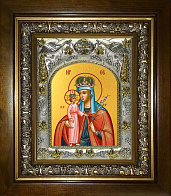 Икона Пресвятой Богородицы НЕУВЯДАЕМЫЙ ЦВЕТ (СЕРЕБРЯНАЯ РИЗА, КИОТ)