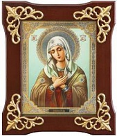 Икона в деревянной рамке Богородица Умиление (завиток)