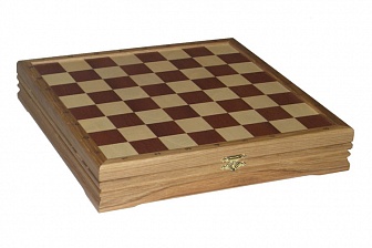 Шахматы классические малые деревянные, дуб, самшит, палисандр, 32х32 см (высота короля 2,75")