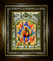 Икона освященная Неопалимая Купина Божией Матери в деревянном киоте