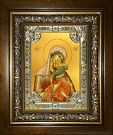 Икона Пресвятой Богородицы АКИДИМСКАЯ (Взыграние Младенца) (СЕРЕБРЯНАЯ РИЗА, КИОТ)