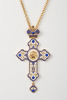 Крест наперсный № 187 штампованный,эмаль /золочение/ Крест наперсный № 187 штампованный,эмаль /золочение/