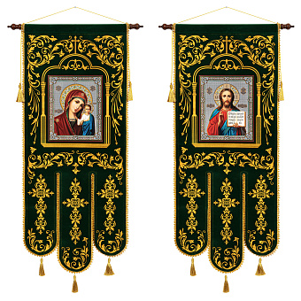 Хоругви средние бархат печать пара Хоругви средние бархат печать пара