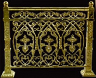 Решетка на солею №7 с гнутыми калитками лак Решетка на солею №7 с гнутыми калитками лак