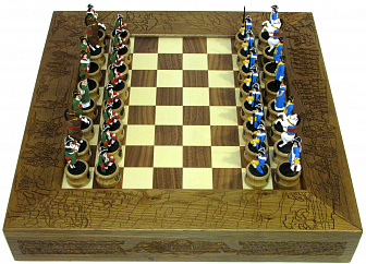 Шахматы исторические эксклюзивные "Полтава" с фигурами из олова покрашенными в полу коллекционном качестве