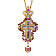 Крест наперсный №90 эмаль / золочение Крест наперсный №90 эмаль / золочение