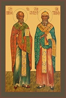Икона НИКОЛАЙ Чудотворец и СПИРИДОН Тримифунтский, Святители