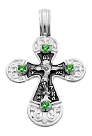 Нательный крестик серебряный с чернением православный