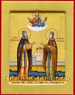 Икона "Петр и Феврония" с золочением