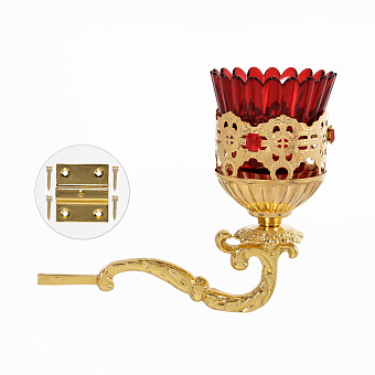 Лампада на кронштейне №10 золочение Лампада на кронштейне №10 золочение