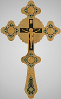 Крест напрестольный фигурный с золочением