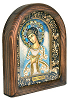 Икона из бисера с натуральными камнями ''Ангел Хранитель''