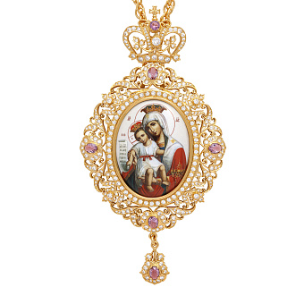 Панагия №222 / Фианиты деколь / золочение Панагия №222 / Фианиты деколь / золочение