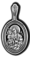 Подвеска-икона Божьей Матери из серебра "Троеручица"