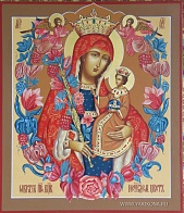 Икона Пресвятой Богородицы НЕУВЯДАЕМЫЙ ЦВЕТ (РУКОПИСНАЯ)