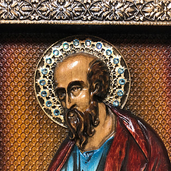 Икона Святой Апостол Павел, резная из дерева