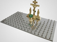 Крышка панихидного стола 106 свечей нержавеющая сталь частичное золочение Крышка панихидного стола 106 свечей нержавеющая сталь частичное золочение