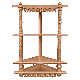 Полка для икон четырехъярусная угловая из дерева