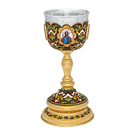 Потир 0.53л 4-финифти, филигрань, эмаль / золочение / серебряный стакан (УИН) Потир 0.53л 4-финифти, филигрань, эмаль / золочение / серебряный стакан (УИН)