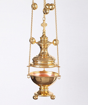 Кадило круглое большое №1 золочение с позвонцами Кадило круглое большое №1 золочение с позвонцами
