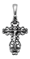 Крестик нательный православный из серебра с чернением