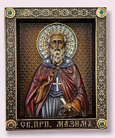 Икона Максим Исповедник, Преподобный резная из дерева