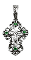 Крест серебряный с чернением православный