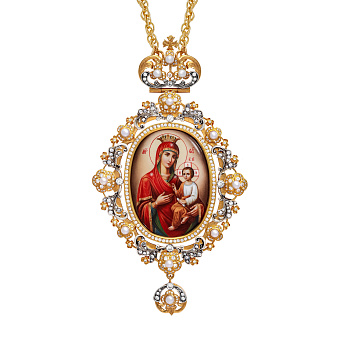 Панагия №212 / Фианиты деколь / золочение, серебрение / Скоропослушница БМ Панагия №212 / Фианиты деколь / золочение, серебрение / Скоропослушница БМ