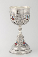 Потир 3.0л 8-финифтей, чеканка / поддон 2, 0л потира / серебро (УИН) Потир 3.0л 8-финифтей, чеканка / поддон 2, 0л потира / серебро (УИН)