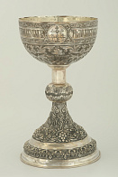 Потир 1.5л ручная гравировка с 4мя-ликами, чеканка №11 серебро (УИН) Потир 1.5л ручная гравировка с 4мя-ликами, чеканка №11 серебро (УИН)
