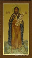 Икона ''Илья Пророк'', липовая доска, дубовые шпонки, левкас, сусальное золото, темпера, подарочная упаковка