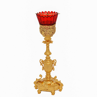 Лампада настольная с литым основанием № 3 золочение Лампада настольная с литым основанием № 3 золочение