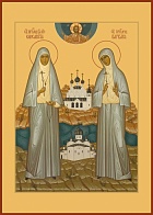 Икона Елисавета преподобномученица, княгиня и Варвара инокиня