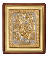 Икона живописная в киоте 24х30 масло, объемная риза №271 золочение, золоченый подрамник Всецарица БМ