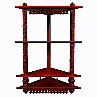 Полка для икон четырехъярусная угловая из дерева