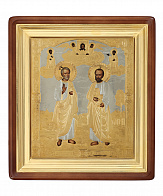 Икона живописная в киоте 24х30 масло, риза №235, киот №1 Петр Павел