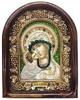 Икона ''Пресвятая Богородица Владимирская'' из натуральных камней
