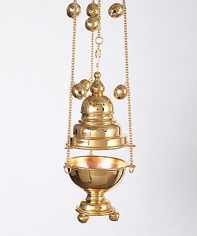 Кадило круглое большое №2 золочение с позвонцами Кадило круглое большое №2 золочение с позвонцами